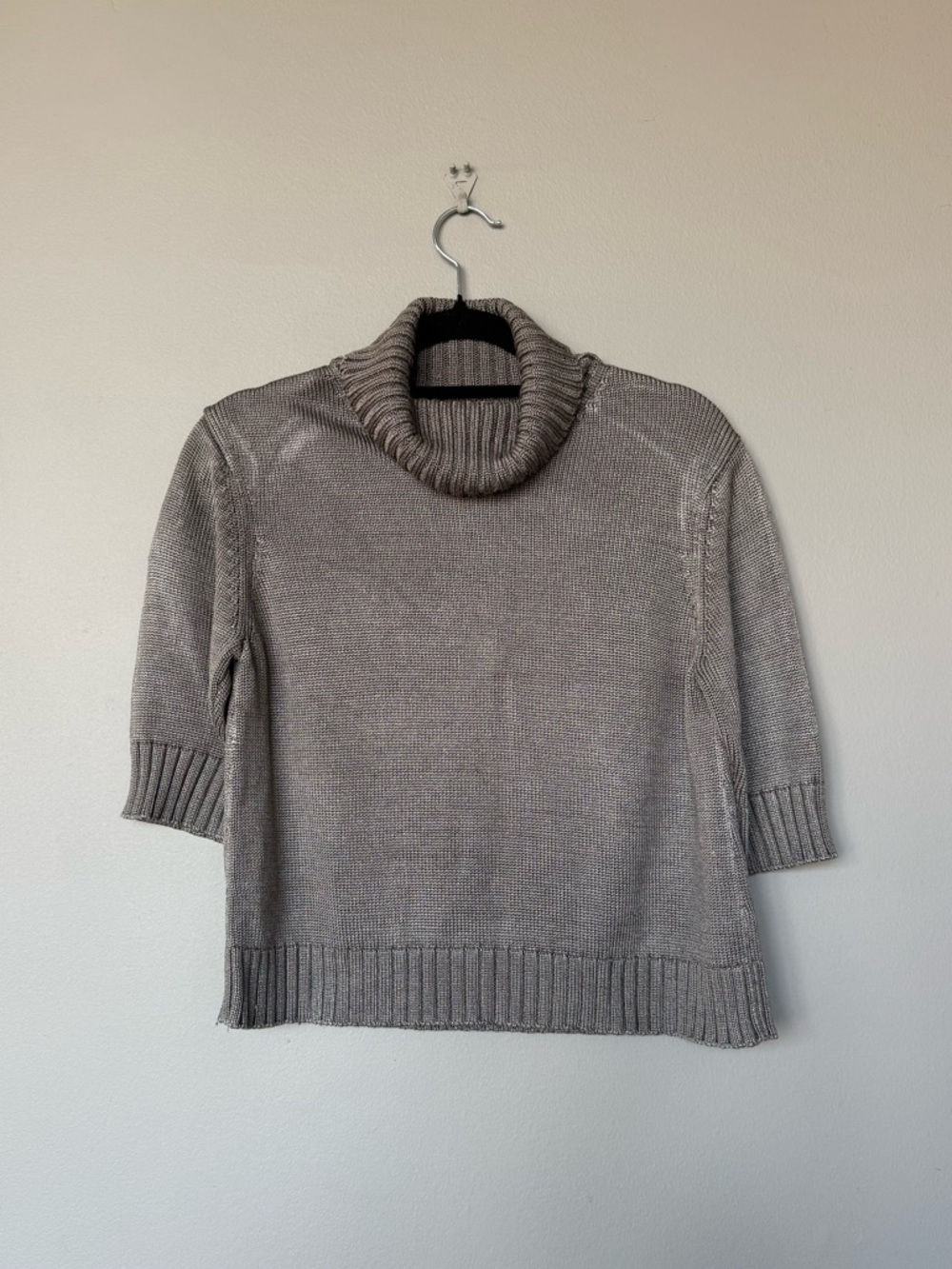 Saks Fifth Avenue The Works Vintage Grey Short-Sleeve Sweater